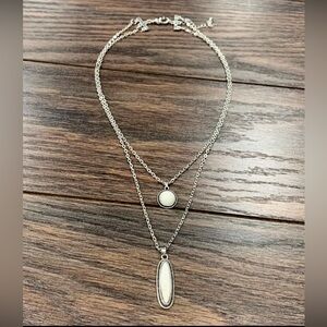 White Turquoise Double Necklace